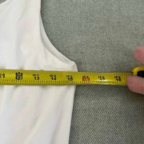 J.JILL Small white cotton tank top with built in shelf bra VGC - Picture 5 of 7